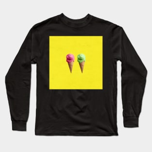 Pistachio and strawberry Ice cream cones Long Sleeve T-Shirt